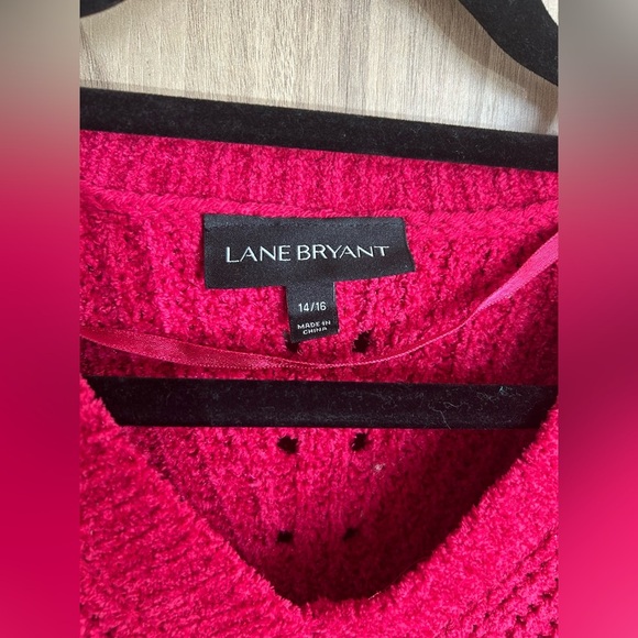 Lane Bryant Pink Cable Knit V Neck Pullover Sweater Women's Plus Size 14/16 SOFT - Picture 4 of 7